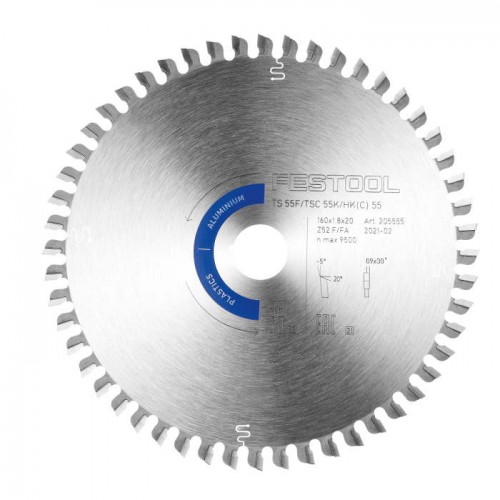 Пильный диск Festool для алюминия и пластика HW 160x1,8x20 F/FA52 ALUMINIUM/PLASTICS